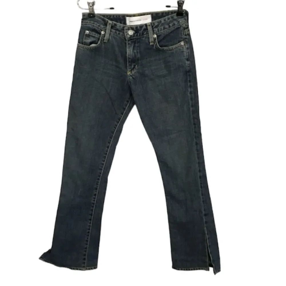 Paper Denim & Cloth Women's Bottom Slit Straight Mid Rise Jeans 25